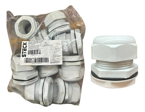 Kit Com 2 Peças: Prensa Cabo 2'' S857ci Cinza Bsp2 Steck