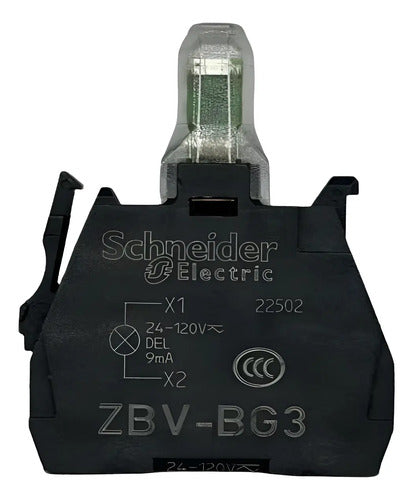Bloco Luminoso Led Verde 24-120vca/cc Zbvbg3 Schneider Verde