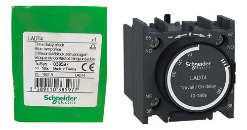 Bloco De Contato Auxiliar De Retardo 10-180s Ladt4 Schneider 690 Vca