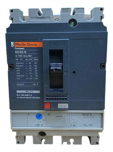 Disjuntor Tripolar 32a Ns100n-tm32d 29637 Merlin Gerlin