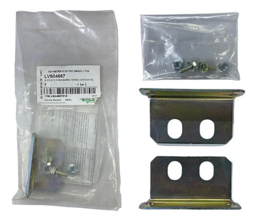 Kit Com 2: Suporte Barra Terra Horizontal Lvs04667 Schneider