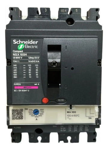 Disjuntor Tripolar Nsx100h-ma100 100a Lv429760 Schneider