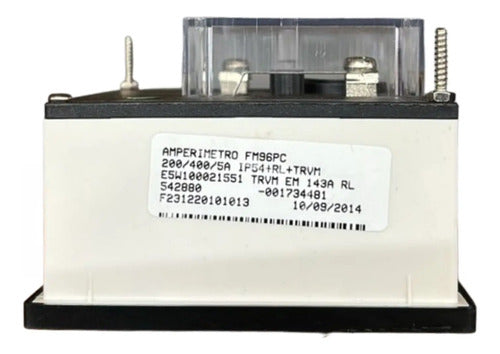 Amperímetro Fm72pc 200/400/5a Travamento Em 143a Ip54 Kron