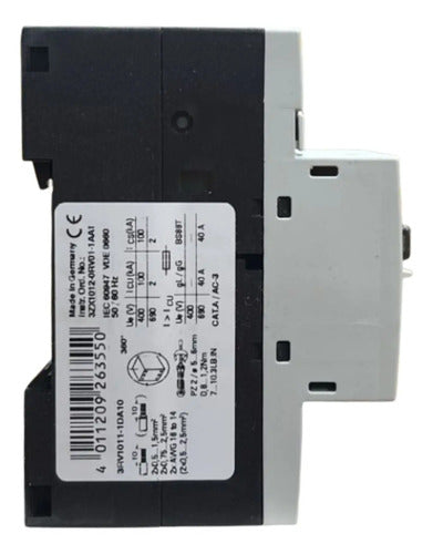 Disjuntor Motor 3rv1011-1da10 2,2-3,2a Siemens Não Informado 50/60hz
