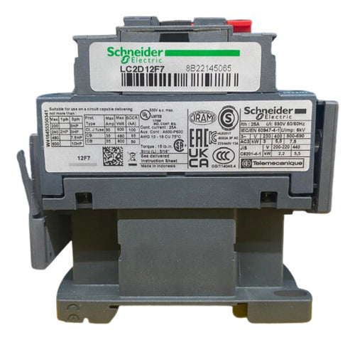 Contator Tripolar 12a 1na+1nf 110vca Lc2d12f7 Schneider 110vca
