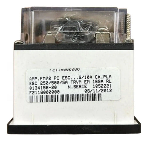 Amperímetro Fm72pc 250/500/5a Travamento Em 169a Ip54 Kron