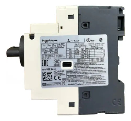 Disjuntor Motor Termomagnético 4-6,3a 3p Gv2p10 Schneider