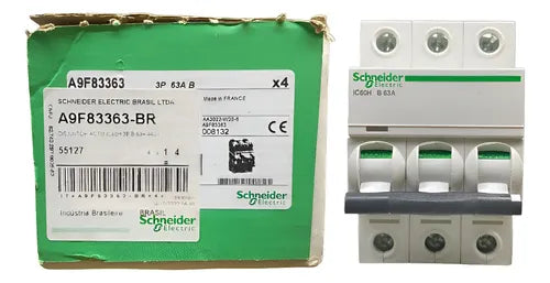 Disjuntor Acti9 Ic60h 3p Curva B 63a 440v A9f83363 Schneider