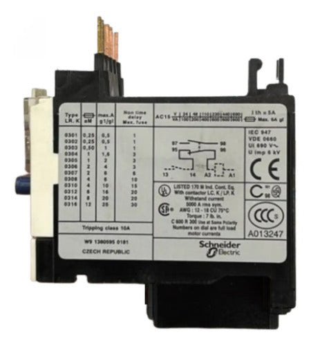 Rele Térmico 0,36-0,54a 1na+1nf Lr2k0304 Telemecanique 690v