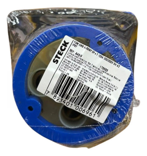Tomada Embutir A4649 3p+t 125a 200/250v 9h Azul Ip67 Steck Azul