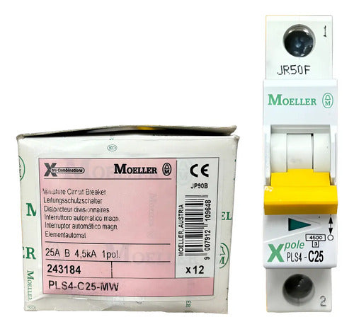 Kit Com 10 Peças: Disjuntor Unipolar Pls4-c25-mw 25a Moeller