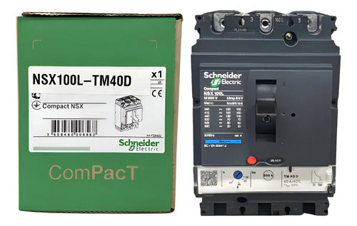 Disjuntor Tripolar 40a Nsx100l-tm40d Schneider