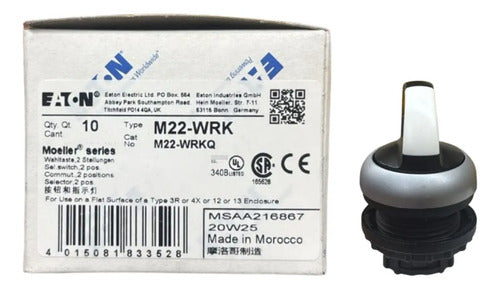 Comutador M22-wrk (m22-wrkq) 22mm 2 Posições Pt Eaton