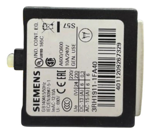 Bloco De Contato Auxiliar 4na 3rh1911-1fa40 Siemens Não Aplica