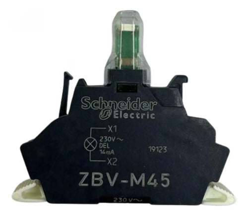 Bloco De Contato Luminoso, Led, Vermelho, Zbvm45 Schneider Vermelho 230 V