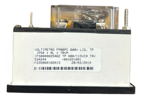 Voltimetr Fm96pc Escala 600v Travamento 480v 480/115vca Kron