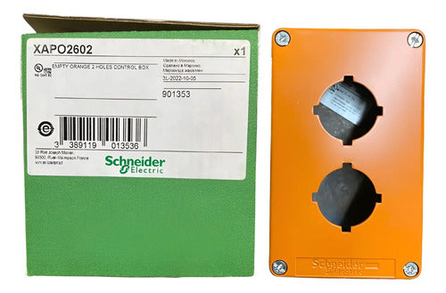 Botoeira Metalica Laranja 30mm 2 Furos Xapo2602 Schneider Laranja