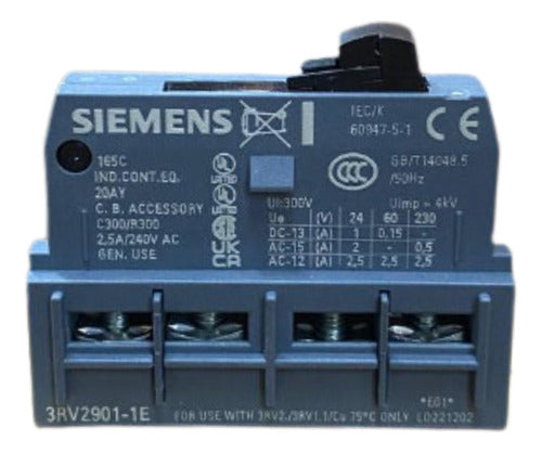 Bloco Contato Auxiliar Frontal 1na+1nf Siemens 3rv2901-1e