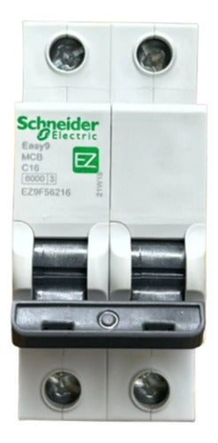 Disjuntor Easy9 2p 16a 6ka 400v Curva C Ez9f56216 Schneider