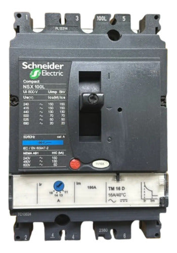Disjuntor Tripolar 16a Nsx100l-tm16d Schneider