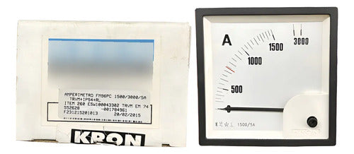 Amperimetro Fm96pc 1500/3000/5a Travamento Em 740a Ip54 Kron