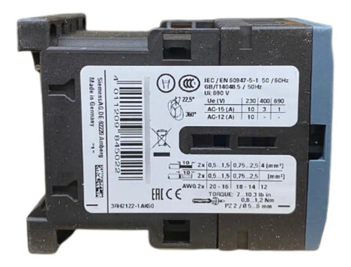 Contator Auxiliar 3rh2122-1ak60 110v Siemens 127v