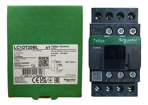 Contator Tetrapolar Tesys Deca 9a Lc1dt20bl Schneider