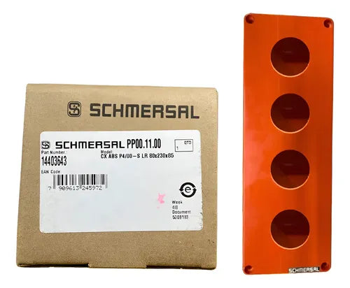 Botoeira De Plástico Absp4 C/ 4 Furos De 30mm Ace Schmersal Laranja