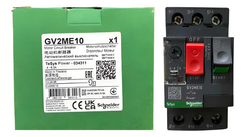 Disjuntor Motor Termomagnético Gv2me10 4-6.3a Schneider 690v 50-60hz