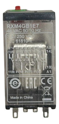Kit Com 2: Rele Miniatura 4c/o 3a 48vca Rxm4gb1e7 Schneider 48vca