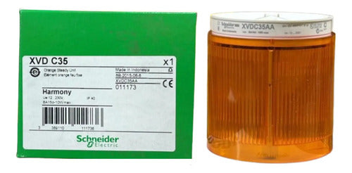 Módulo Luminoso Contínuo 70mm Laranja 250v Xvdc35 Schneider
