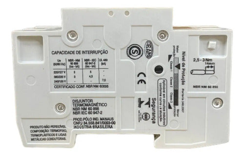 Kit Com 3: Disjuntor Termomagnetico 5sx1220-6 2p 20a Siemens