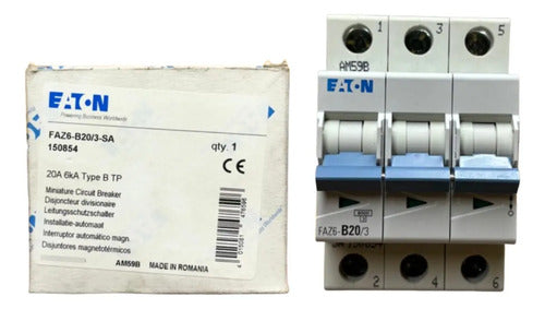 Disjuntor Tripolar Faz6-b20/3-sa 20a Eaton