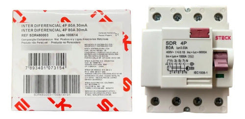 Interruptor Diferencial Sdr480003 4p 80a 30ma Steck