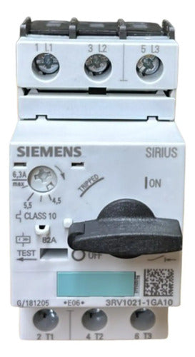 Disjuntor Motor 3rv1021-1ga10 4,5-6,3a Siemens