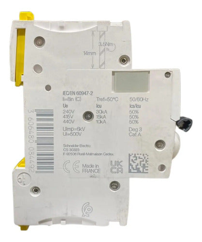 Disjuntor Acti9 Ic60l 2p Curva C 63a 440v A9f94263 Schneider