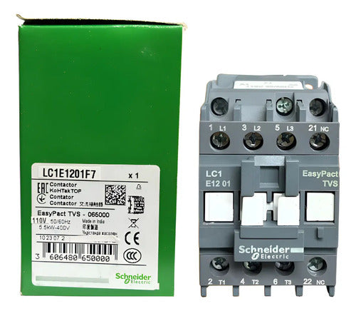 Contator 3p Easypact 12a 1nf 110vca Lc1e1201f7 Schneider 110v
