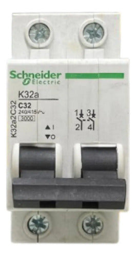 Kit Com 2 Peças: Disjuntor 2p 32a K32a2c32 Schneider