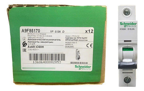 Disjuntor Acti9 Ic60h 1p 0.5a Curva D A9f85170 Schneider