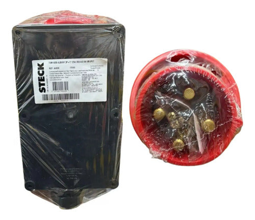 Kit Tomada A4606 + Plug A4676 125a 3p+t 380/440v Vm Steck Vermelho