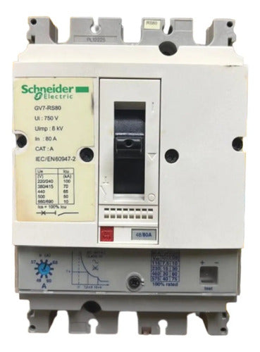 Disjuntor Tesys Gv7 48-80a 65ka Gv7rs80 Schneider - 50 60 Hz