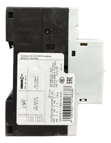 Disjuntor Motor 3rv1011-1ba10 1,4-2,0a Siemens - 50/60hz