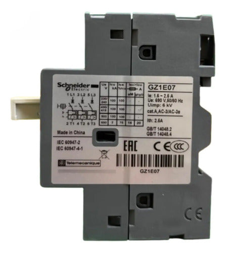 Disjuntor Motor Termomagnético 1,6-2,5a Gz1e07 Schneider 690v 50 60 Hz