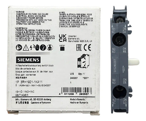 Bloco Contato Auxiliar Lateral 1na+1nf 3rh1921-1ka11 Siemens