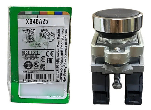 Botão Ø22mm Metálico Preto Na+nf Xb4ba25 Schneider Preto -