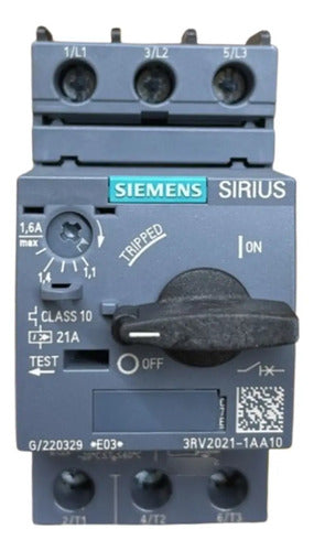 Disjuntor Motor 3rv2021-1aa10 1,1-1,6a Siemens - 50/60hz