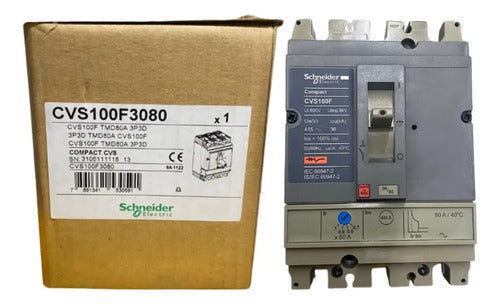 Disjuntor Easypact Cvs100f Tm80d 3p Cvs100f3080 Schneider - 50 60 Hz