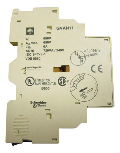 Bloco De Contato Auxiliar Tesys Gv2 & Gv3 1 Na + 1 Nf Gvan11 -