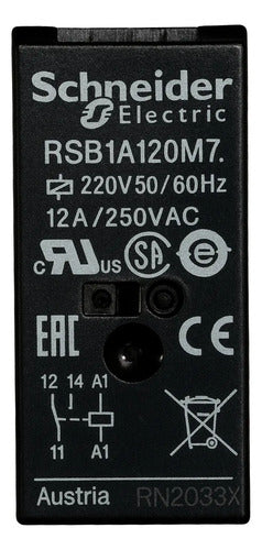 Kit Com 4: Relé De Interface 12a 220vca Rsb1a120m7 Schneider 220v