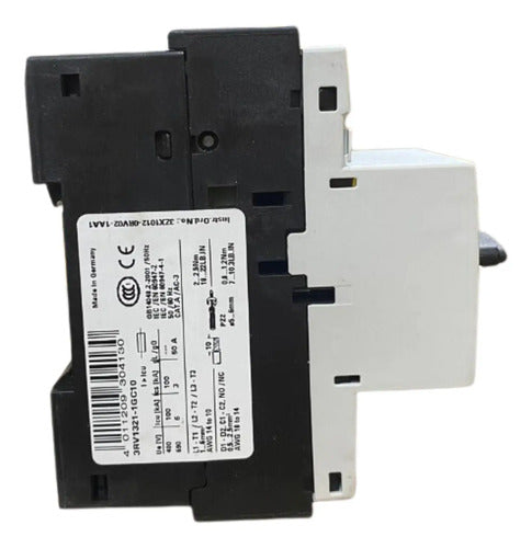 Disjuntor Motor 3rv1321-1gc10 6,3a Siemens - 50/60hz